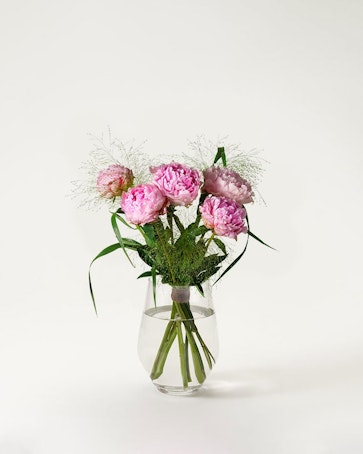 Rosa pioner och siergras